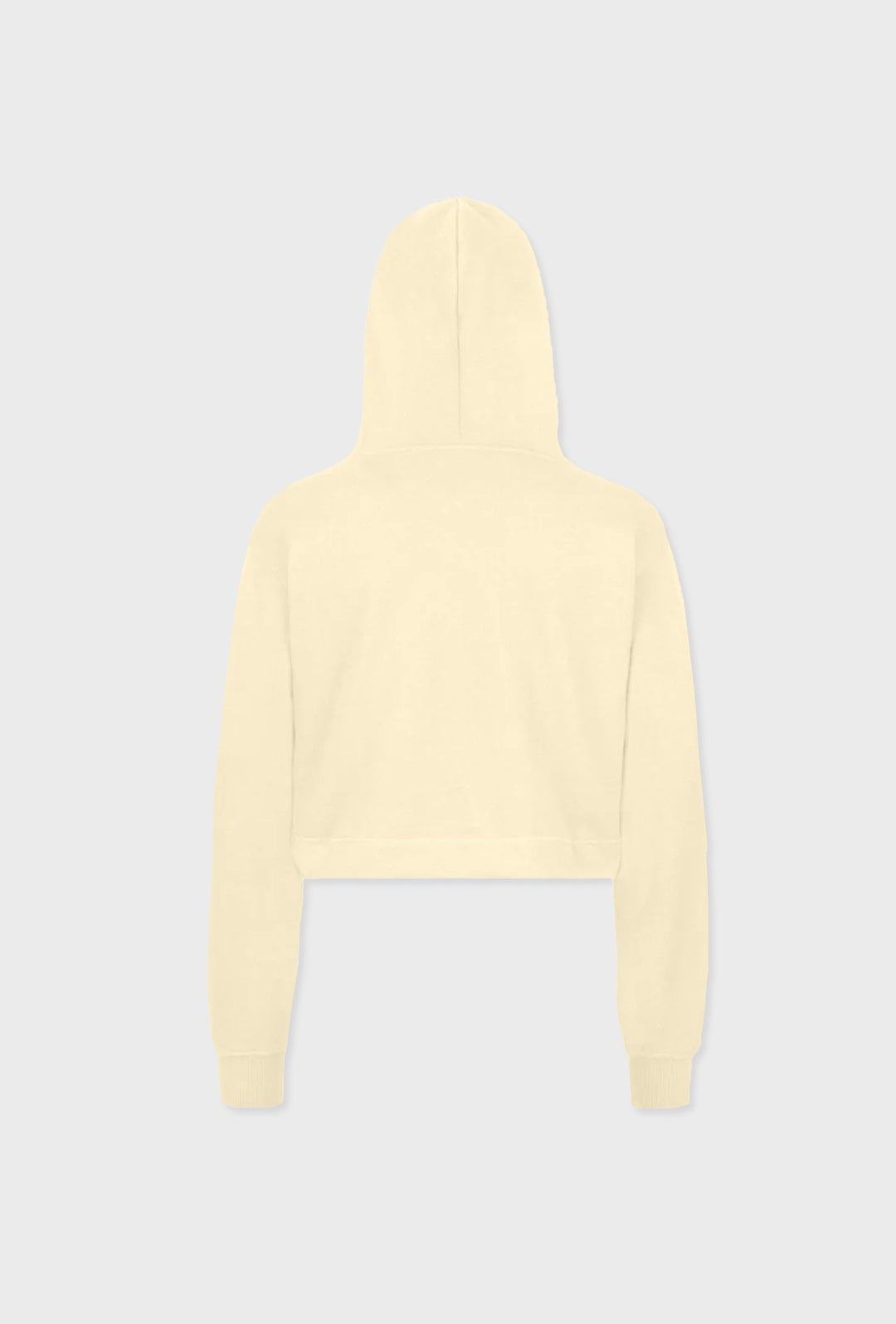 Cream box fit hooded sweatshirt for women. french terry fabric 100% organic cotton. made from sustainable fabric with signature rollr box logo.